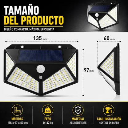 Lámpara Solar Impermeable con Sensor – Iluminación automática y ahorro de energía